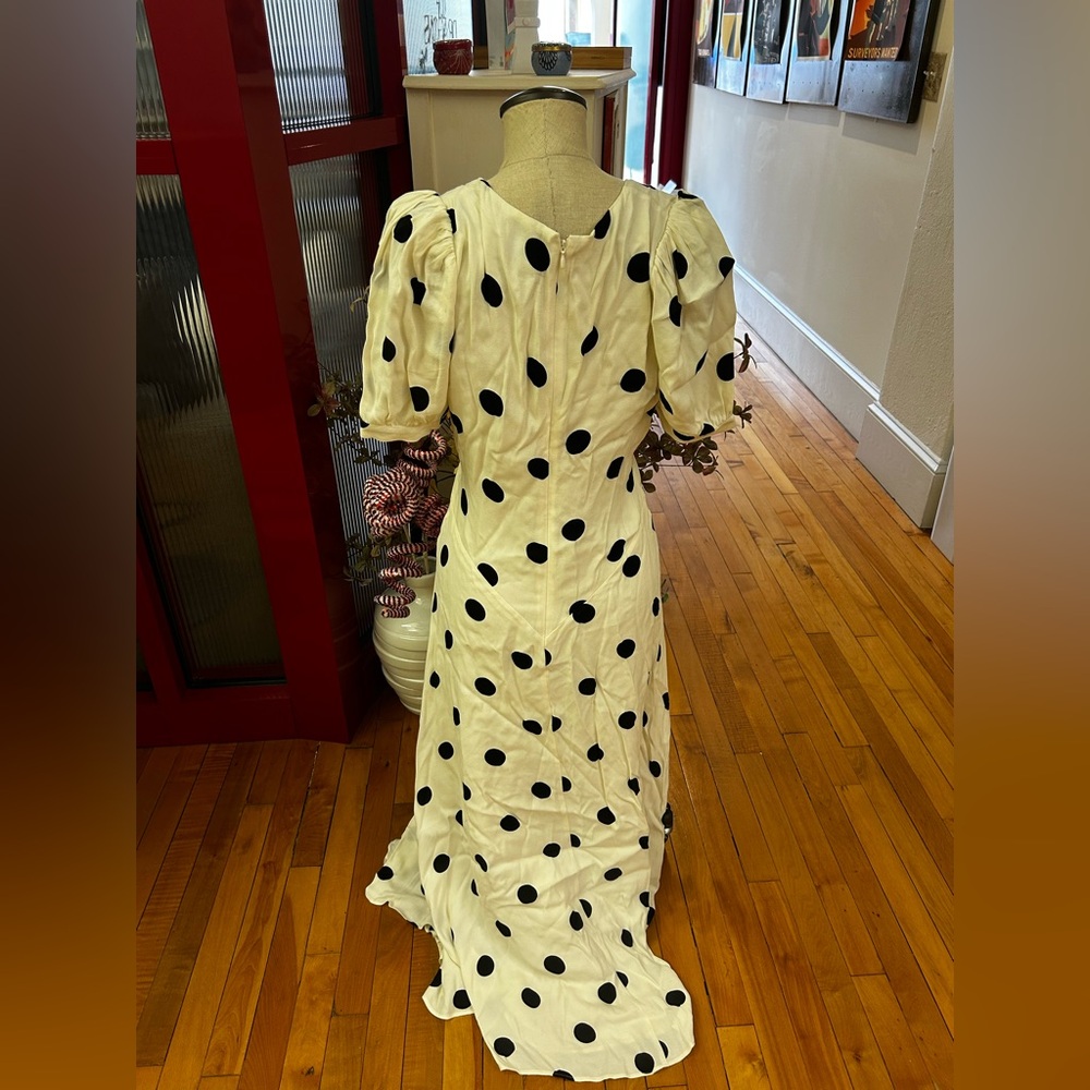 Reformation Ivory and Black Polka Dot Maxi Dress - Picture 3 of 4
